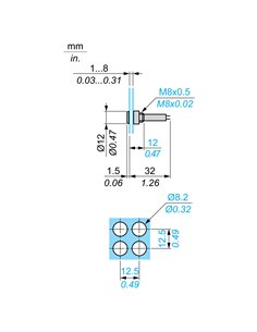 Luz piloto ø8 - ip40 - rojo - led sobresaliente incluido - 48v - rápidoon 2
