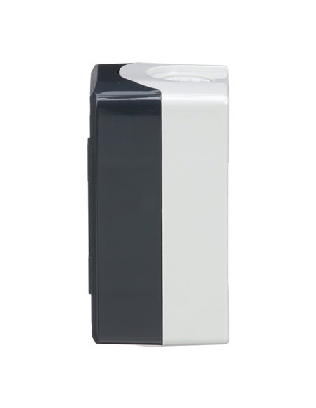 Caja vacía, plástico, tapa gris oscura, para pulsador ø 22, 2 orificios