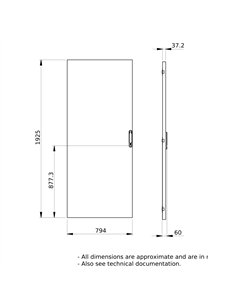 Puerta plena reforzada IP30 A800mm 2