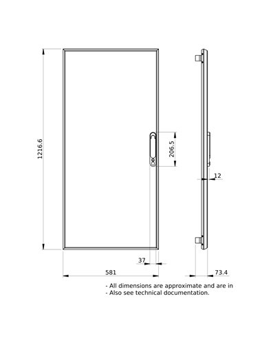 Puerta Plena G IP40,24 mod,alto 1.230mm