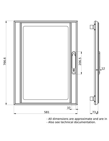 Puerta Transp.G IP40 15 mod,alto 780mm