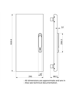Puerta Plena G IP40 Pas.Lat. 12 modulos 2