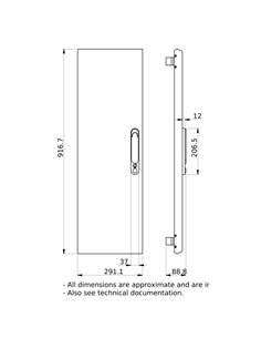 Puerta Plena G IP40 Pas.Lat. 18 modulos 2