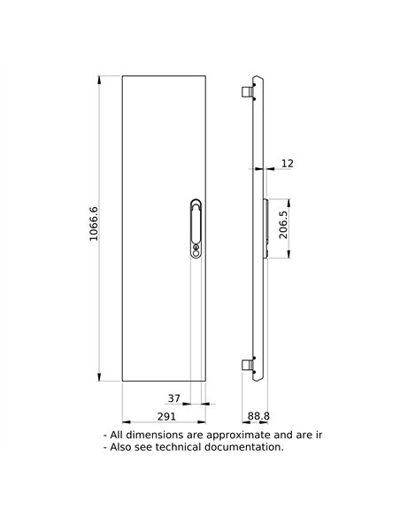 Puerta Plena G IP40 Pas.Lat. 21 modulos