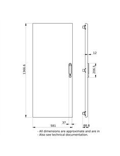 Puerta Plena G IP40 27 mod,alto 1.530mm 2