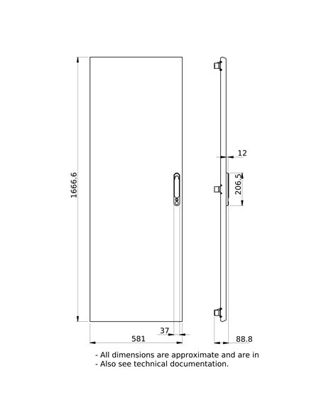 Puerta Plena G IP40 33 mod,alto 1.830mm