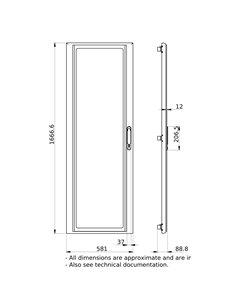 Puerta Transp.G IP40 33 mod,alto 1.830mm 2