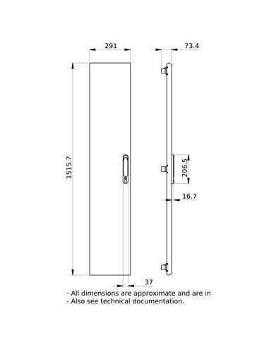 Puerta Plena G IP40 Pas.Lat. 30 modulos