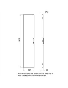 Puerta plena P IP30,ancho 400mm 2