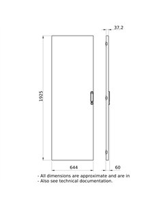 Puerta plena P IP30,ancho 650mm 2