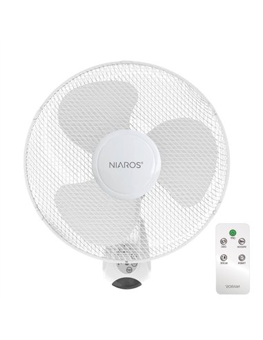 Ventilador de pared 40cm 45W con mando a distancia