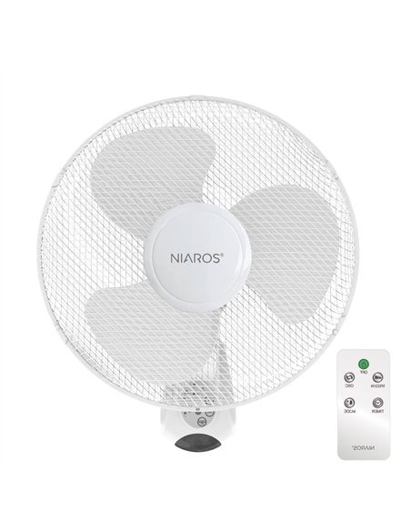 Ventilateur mural 40cm 45W avec télécommande