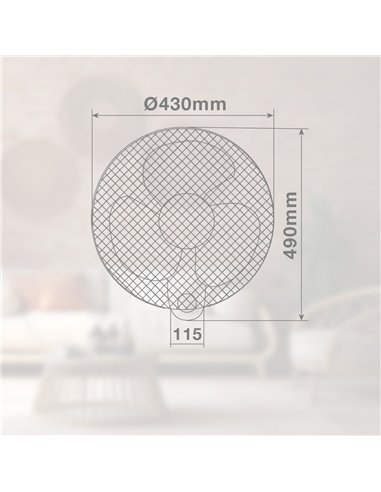 Ventilateur mural 40cm 45W avec télécommande