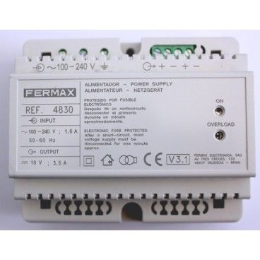 ALIMENTADOR 18VCC/3,5A DIN6. FERMAX 4830