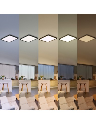 Quadratischer Schwarz Plafond Valen 13W