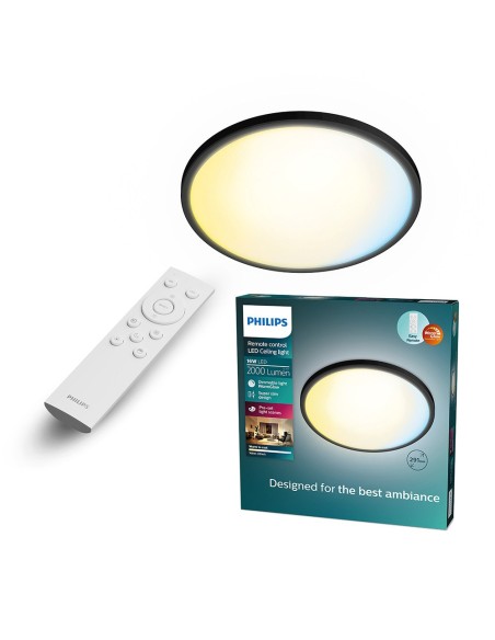 Plafond Rond Noir Valen 16W