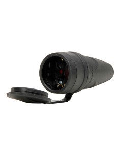 Base móvil bipolar con t/t y tapa 16A 250V, IP20, negra
