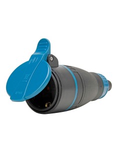 Bipolare Mobile Basis mit T/T und blauer Abdeckung 16A 250V, IP44, schwarz