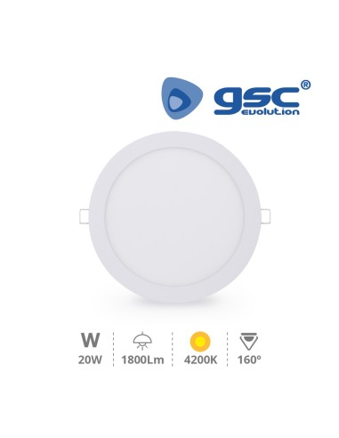 Rounded recessed LED downlight 20W - White 4200K