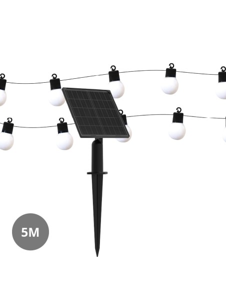 Solar Kalaval 5m Decorative String Light Kit 10 Bulbs 2300K IP65