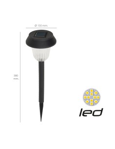 Lampada Solare Giardino Plastica Ø 10,5 x 38 cm 2