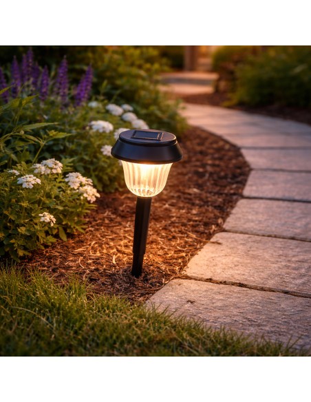 Lâmpara Solar de Jardim Plástica Ø 10,5 x 38 cm