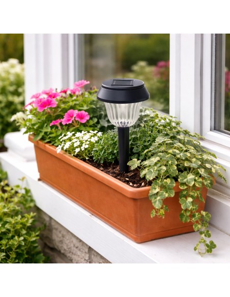 Lâmpara Solar de Jardim Plástica Ø 10,5 x 38 cm