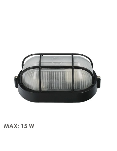Industrial Oval Black Pendant