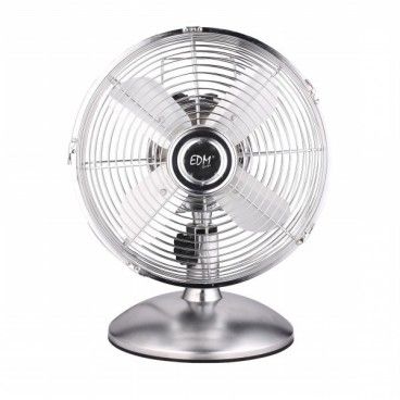 Ventola desktop ø40cm lame cromate 60w edm oscillante e regolabile a 3 velocità griglia di protezione