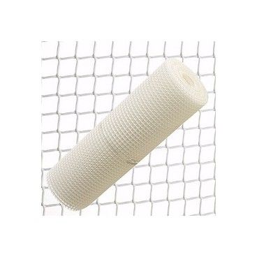 Tela Cuadros Plastico 1,0 cm. x 1 metro. Blanca Rollo 25 metros