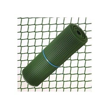Plastiknetz mit Quadraten 1,0 cm x 1 Meter. 25 Meter Rolle, grün