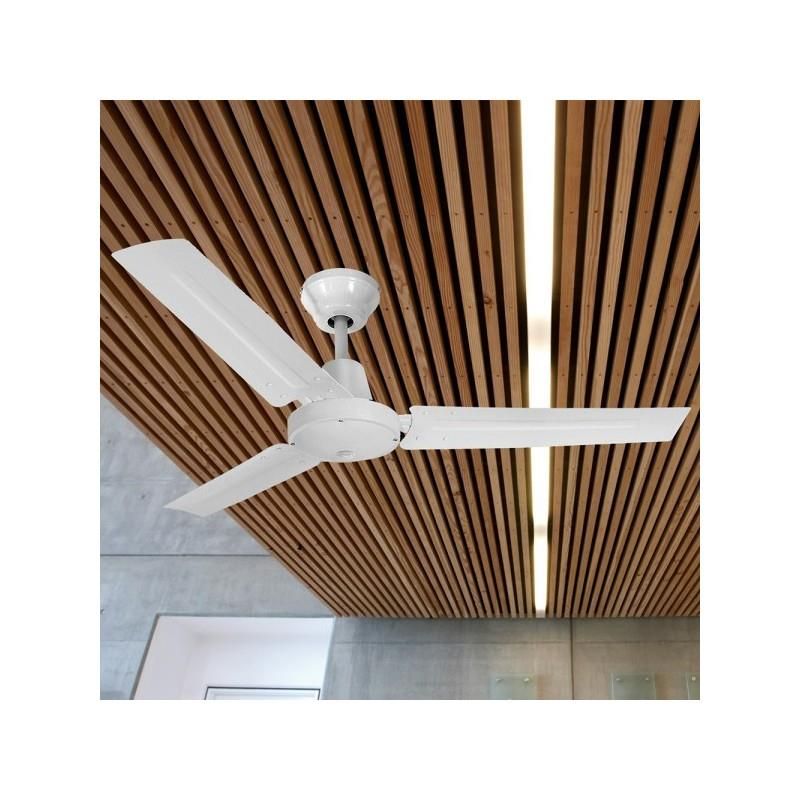 Ventilador de techo industrial mini blanco sin luz 55W 120cm EDM 33982