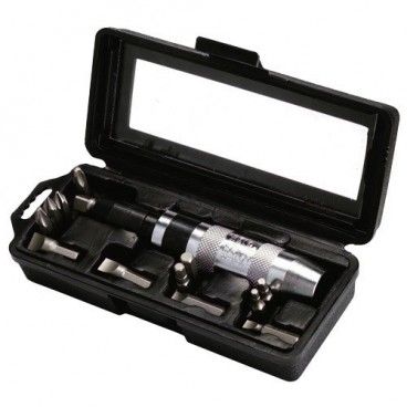 Tournevis soufflé (boîte +12 embouts + adaptateur)