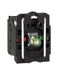 Conjunto completo de cuerpo/contacto y luminoso, Harmony XB5, XB4, blanco, con cuerpo/anillo de fijación, LED universal, 230...2