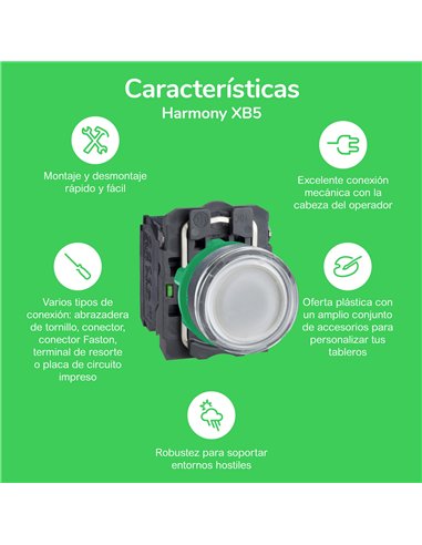 CUERPO PULS LUM LED 230VCA 1NA BLANCO