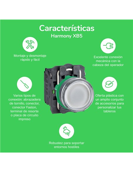 CUERPO PULS LUM LED 230VCA 1NA BLANCO