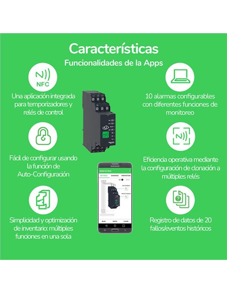 Rele control nfc monitaje multifase 3fases