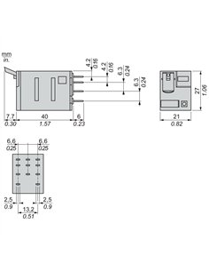 Relé miniatura enchufable, 10 a, 3 nanc, led, 24 v ca 2
