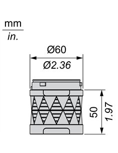 Ø 60 mm unidad led iluminada - parpadeando - naranja - ip65 - 24 v ac/dc 2