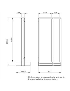 Tapa frontal zocalo G IP55, ancho 300mm 2