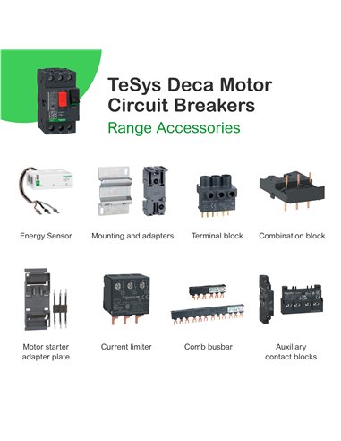 Disjuntores-motor magnetotérmicos GV2ME 0,1/0,16A con terminales de resorte