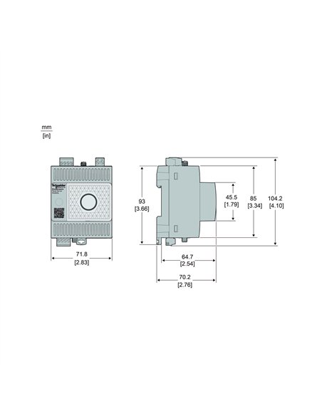 EcoStruxure Panel Server Advanced, registrador de datos, concentrador inalámbrico y pasarela Modbus a 24V DC