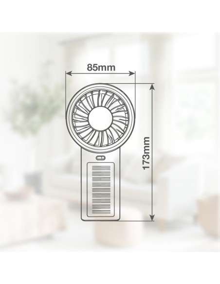 Tragbarer USB C Ventilator 6W mit 5 Geschwindigkeiten