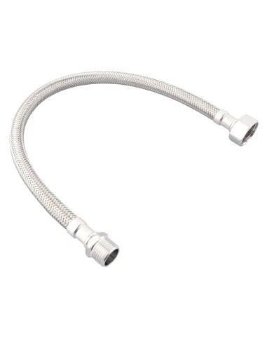 Conector de acero inoxidable macho-hembra 1/2" 40 cm
