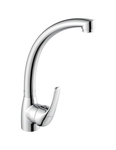 Brass Kitchen Faucet with Chrome Finish