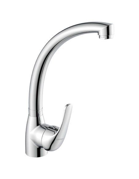 Brass Kitchen Faucet with Chrome Finish