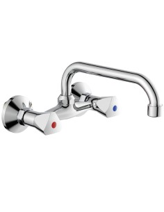 Grifo de cocina cromado con caño giratorio de latón