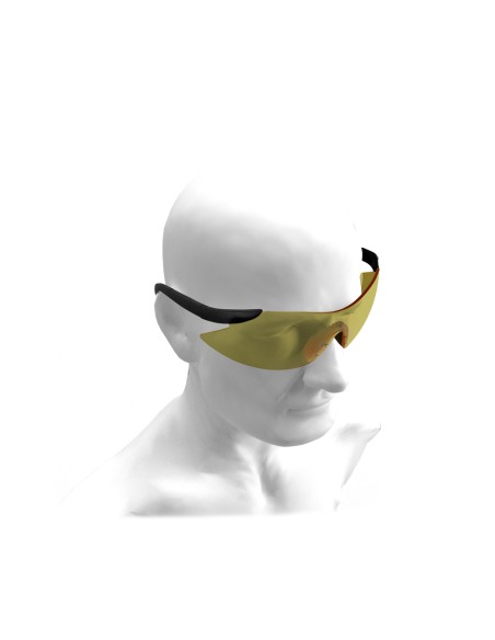 EN166 Protective Glasses with Adjustable Temples and Amber Lenses