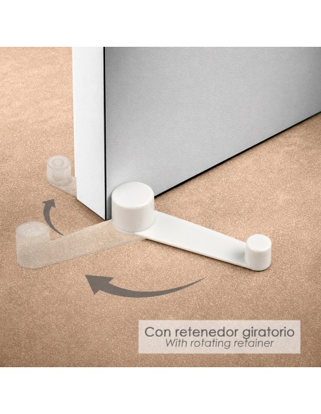 White Door Stop with Swivel Holder