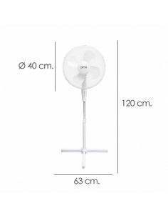 White Oscillating Floor Fan 45 Watt 1.2 m 2